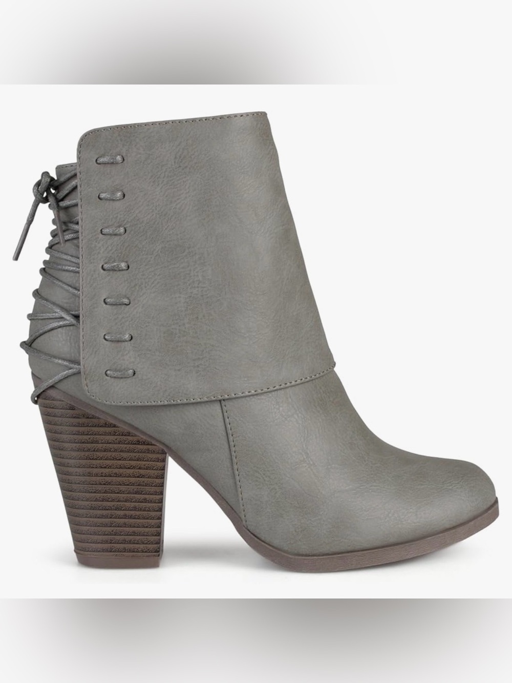 Unique Lace Back Ankle Boots Grey Women's